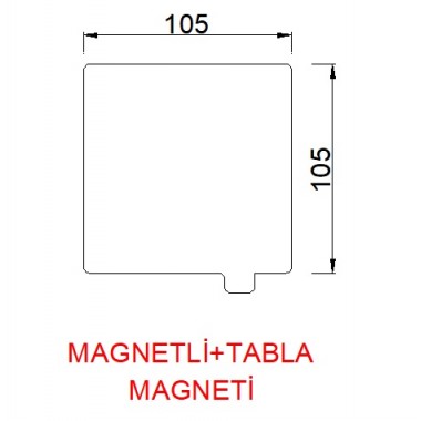  105mmx105mm(Magnetli+tabla magneti)  Paslanmaz Yay Çeliği