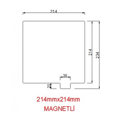  214mmx214mm(Magnetli)  Paslanmaz Yay Çeliği