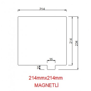  214mmx214mm(Magnetli)  Paslanmaz Yay Çeliği