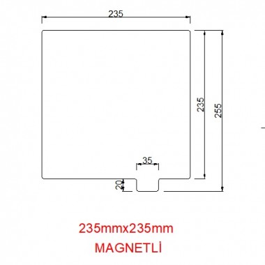 235mmx235mm(Magnetli) Paslanmaz Yay Çeliği 