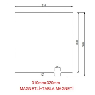  320mmx310mm(Magnetli)+Tabla Magneti Paslanmaz Yay Çeliği